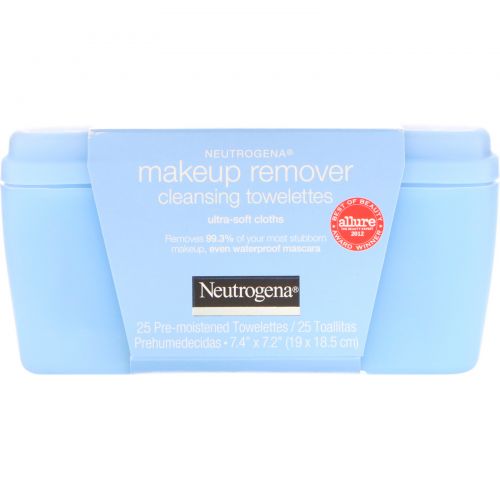 Neutrogena, Makeup Remover Cleansing Towelettes, Ultra-Soft Cloths, 25 Pre-Moistened Towelettes