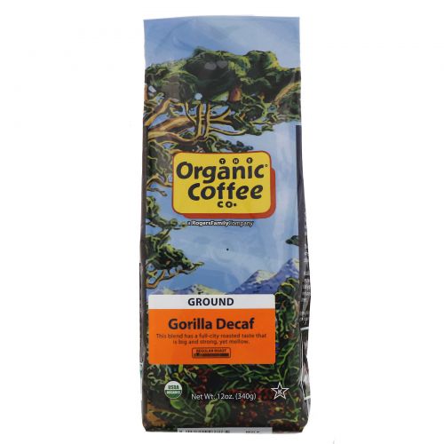 Organic Coffee Co., Gorilla Decaf, молотый кофе без кофеина, 340 г