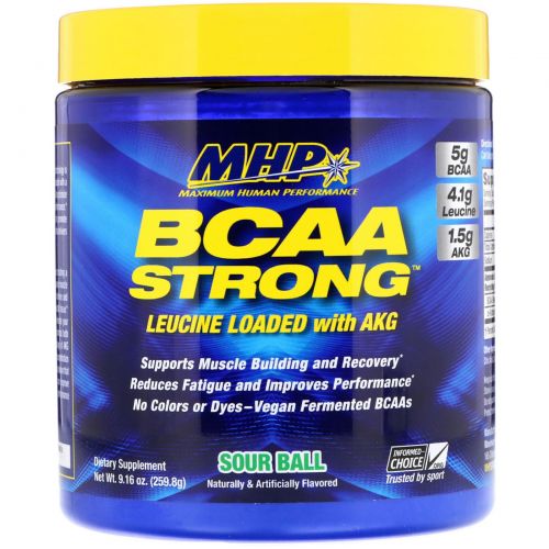 Maximum Human Performance, LLC, BCAA Strong, Sour Ball, 9.16 oz (259.8 g)