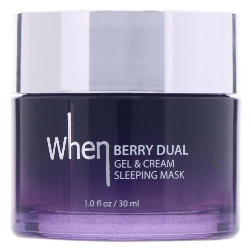 When Beauty, Berry Dual Gel & Cream Sleeping Mask, 1.0 fl oz (30 ml)