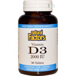 Natural Factors, Витамин D3, 2000 IU, 90 таблеток