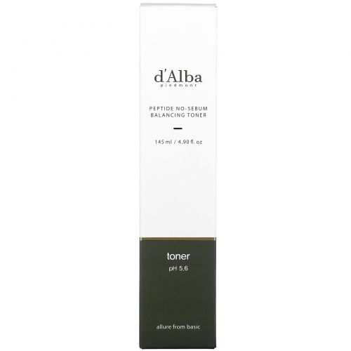 d'Alba, Peptide No-Sebum, Balancing Toner, 5.07 fl oz (150 ml)