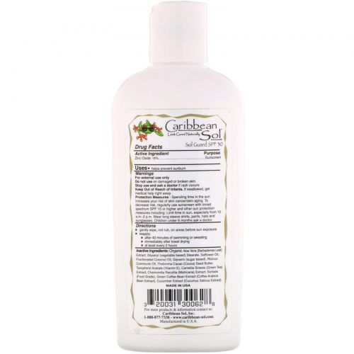 Caribbean Solutions, SolGuard SPF 30, водостойкий, 6 унц.