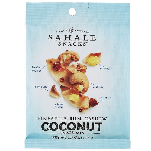 Sahale Snacks, Snack Mix, Pineapple Rum Cashew Coconut, 7 Packs, 1.5 oz (42.5 g) Each