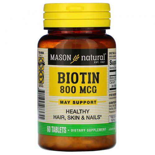 Mason Natural, Biotin, 800 mcg , 60 Tablets