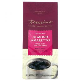 Teeccino, Средиземноморский травяной кофе, средней обжарки, миндаль — амаретто, без кофеина, 11 унций (312 г)
