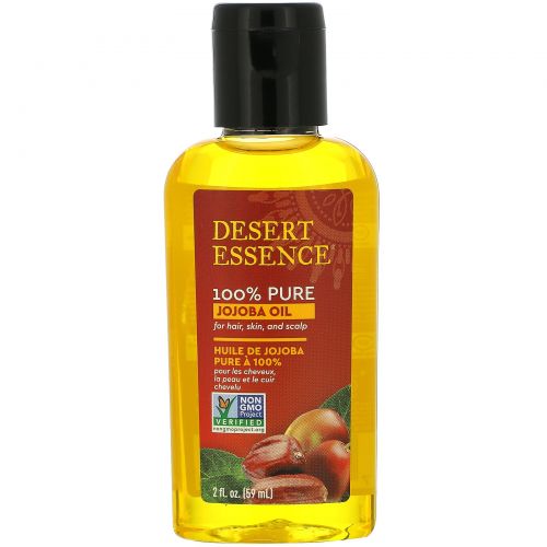 Desert Essence, 100% чистое масло жожоба, 2 жидких унции (60 мл)