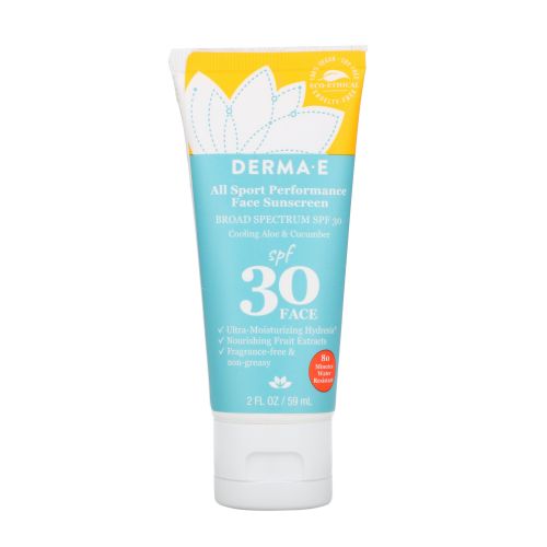 Derma E, All Sport Performance Face Sunscreen, SPF 30, Cooling Aloe & Cucumber, 2 fl oz (59 ml)