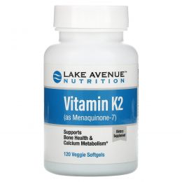 Lake Avenue Nutrition, Vitamin K2, Menaquinone-7, 50 mcg, 120 Veggie Softgels
