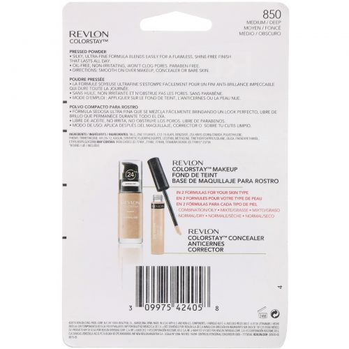 Revlon, Компактная пудра Colorstay, оттенок 850 средний/глубокий, 8,4 г