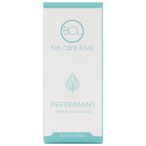 BCL, Be Care Love, 100% чистое эфирное масло, мята перечная, 0,34 ж. унц. (10 мл)