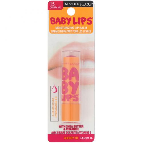 Maybelline, Увлажняющий бальзам для губ Baby Lips, вишня, 4,4 г