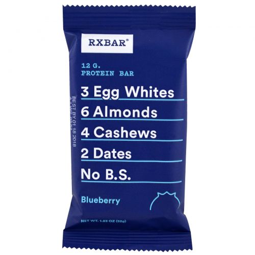 RXBAR, Protein Bars, Blueberry, 12 Bars, 1.83 oz (52 g) Each