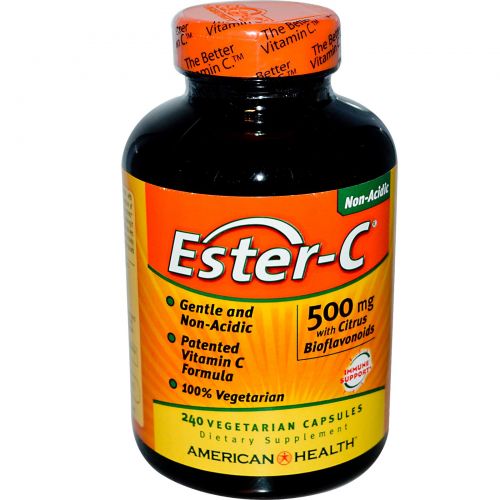 American Health, Эстер-C с биофлавоноидами цитрусовых, 500 мг, 240 капсул на растительной основе