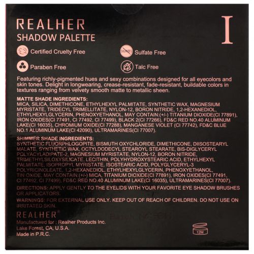 RealHer, Be Your Own Kind of Beauty, Shadow Palette I, 0.36 oz (10.8 g)