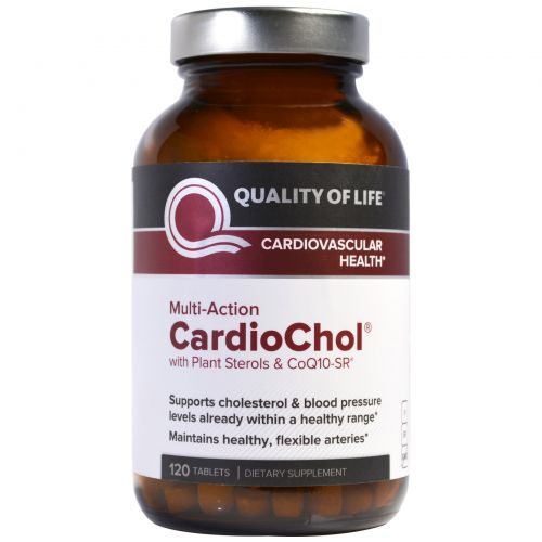 Quality of Life Labs, CardioChol с фитостеролами и CoQ10-SR, мультидействие, 120 таблеток