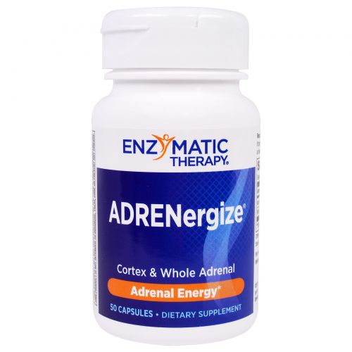 Enzymatic Therapy, ADRENergize, энергия, 50 капсул