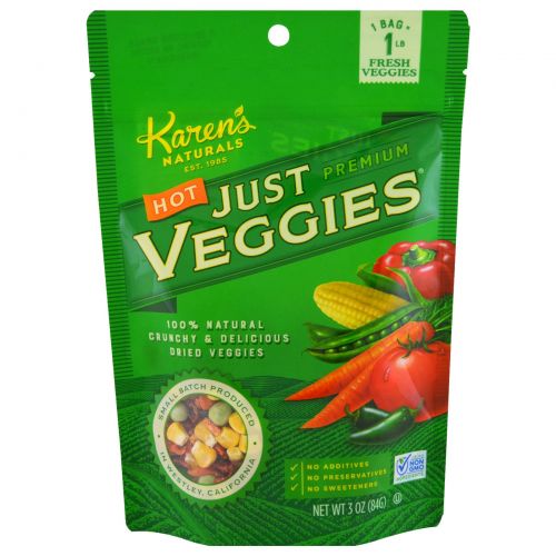 Karen's Naturals, Hot Just Premium Veggies, 3 oz (84 g)