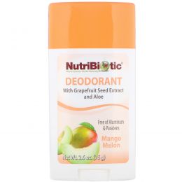 NutriBiotic, Дезодорант длительного действия с ароматом манго и дыни, 2,6 унции (75 г)