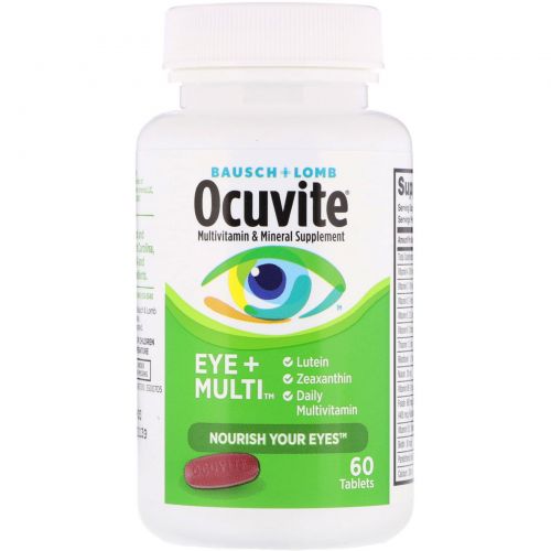 Bausch & Lomb Ocuvite, Глаза + мультивитамин, 60 таблеток