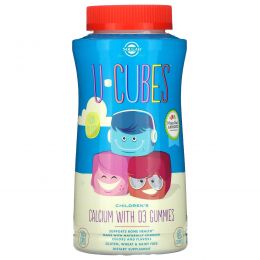 Solgar, U-Cubes, детские жевательный мармелад D3 с кальцием, 120 жевательных мармеладных конфет