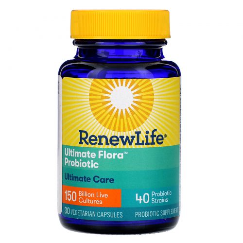 Renew Life, Пробиотик Ultimate Flora, 150 миллиардов, 30 вегетарианских капсул