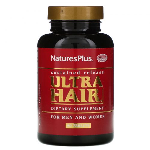 Nature's Plus, Пищевая добавка «Ультра волосы», для мужчин и женщин, 90 таблеток