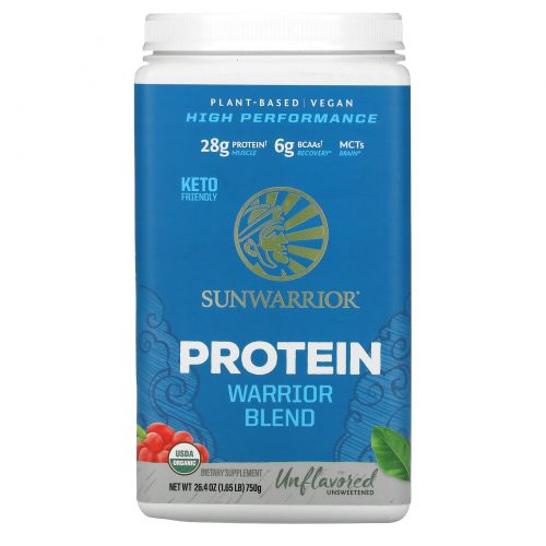 Sunwarrior, Warrior Blend, Plant-Based Organic Protein, Natural , 1.65 lb (750 g)