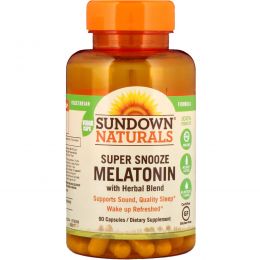 Sundown Naturals, Мелатонин для суперсна, 90 капсул