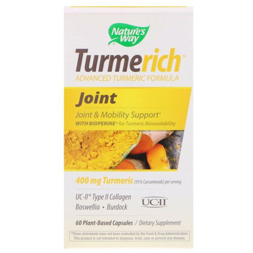 Nature's Way, TurmeRich Joint, 400 mg Turmeric, 60 Plant-Base Capsules