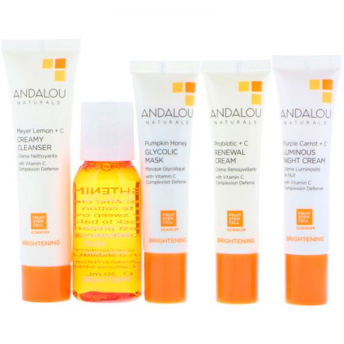 Andalou Naturals, Начни сиять, уход за кожей, 5 предметов в наборе