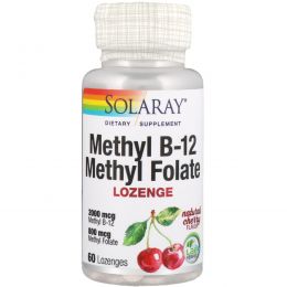 Solaray, Methyl B-12 Methyl Folate, Cherry Flavor, 60 Lozenges