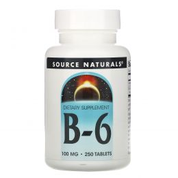 Source Naturals, B-6, 100 мг, 250 таблеток