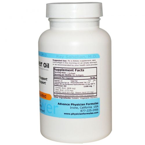 Advance Physician Formulas, Inc., Сафлоровое масло, 1100 мг, 60 капсул