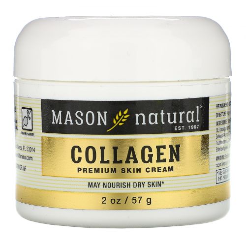 Mason Naturals, Coconut Oil Beauty Cream + Collagen Beauty Cream, 2 Jars, 2 oz (57 g) Each