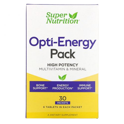 Super Nutrition, Набор Opti-Energy, мультивитаминно-минеральная добавка, 30 пакетиков по 6 таблеток