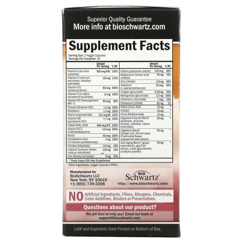 BioSchwartz, Advanced Formula Women's Multivitamin, 60 Veggie Caps