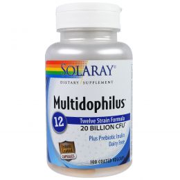 Solaray, Multidophilus 12, 20 Billion, 100 Coated Veggie Caps