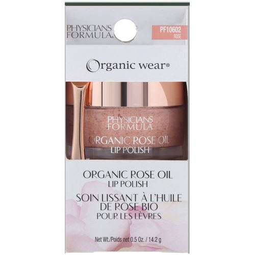 Physicians Formula, Organic Wear, скраб для губ с органическим розовым маслом, 14,2 г