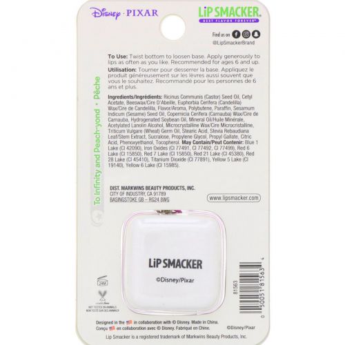 Lip Smacker, Бальзам для губ в кубике Pixar, Buzz Lightyear, персиковый, 5,7 г