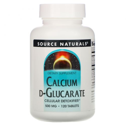 Source Naturals, Кальций с D глюкаратом, 500 мг, 120 таблеток