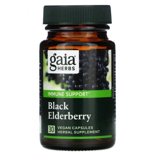 Gaia Herbs, Black Elderberry, 30 Liquid-Filled Capsules