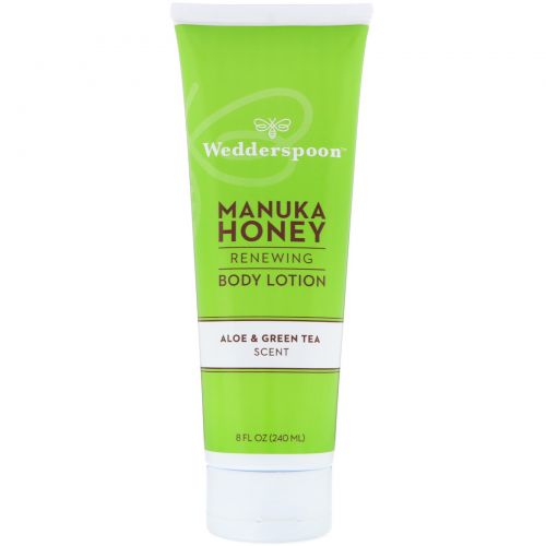 Wedderspoon, Manuka Honey, Renewing Body Lotion, Aloe & Green Tea Scent, 8 fl oz (240 ml)