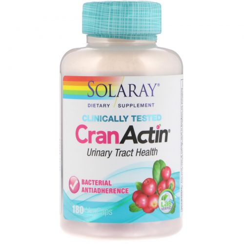 Solaray, CranActin, экстракт клюквы AF, 180 вегетарианских капсул