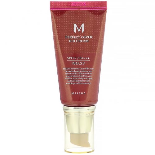 Missha, M Perfect Cover B.B Cream, SPF 42 PA+++, No. 23 Natural Beige, 1.7 oz (50 ml)