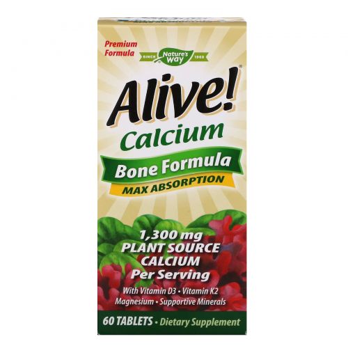 Nature's Way, Alive!, Calcium, Bone Formula, 1,000 mg, 60 Tablets