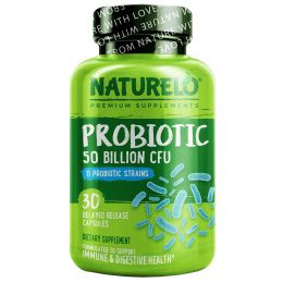 NATURELO, Probiotic, 50 Billion CFU, 30 Delayed Release Capsules