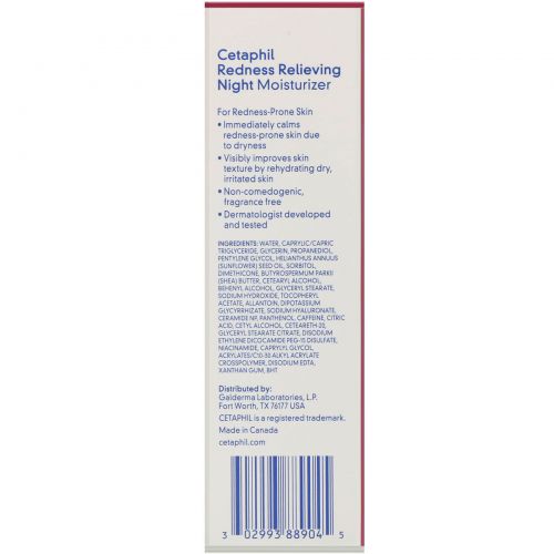 Cetaphil, Redness Relieving, Night Moisturizer, 1.7 oz (50 g)