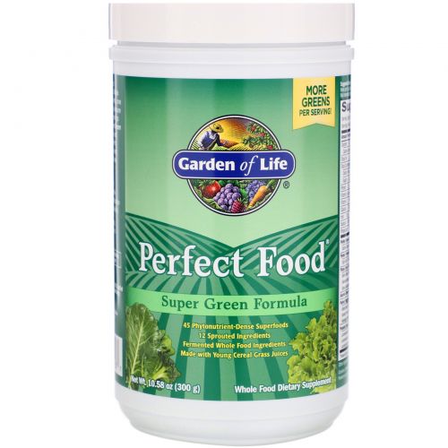 Garden of Life, Супер зеленая формула Perfect Food, 10.58 унций (300 г)