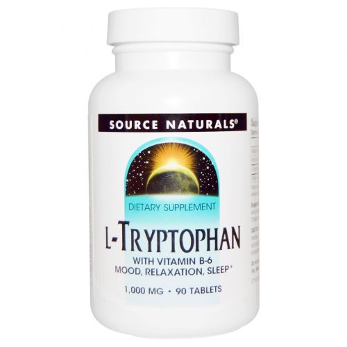 Source Naturals, L-триптофан, 1000 мг, 90 таблеток